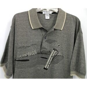 PRO-CELEBRITY SHORT‎ SLEEVE GOLF POLO SHIRT Men's Size XL GREY / BLACK